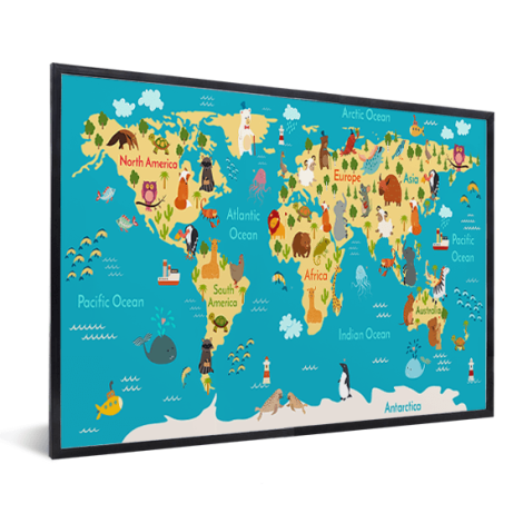 Continents et océans encadrée