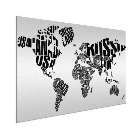 Texte noir aluminium