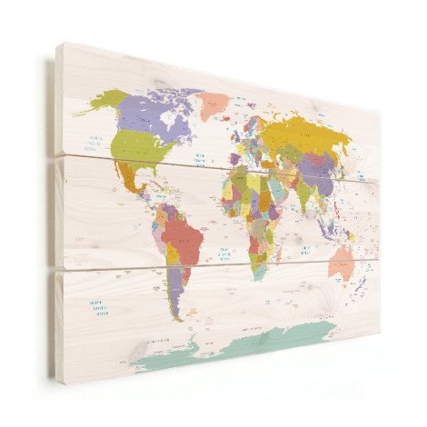 Tous les pays - pastel sur bois