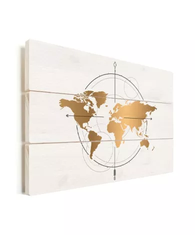 Boussole en or bois