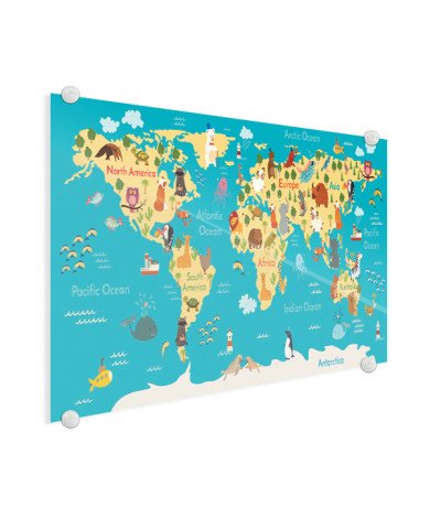 Continents et océans sur plexiglas