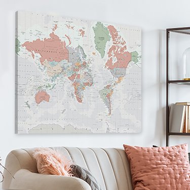 Carte du monde sur toile